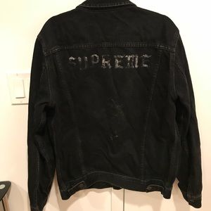 supreme black denim jacket